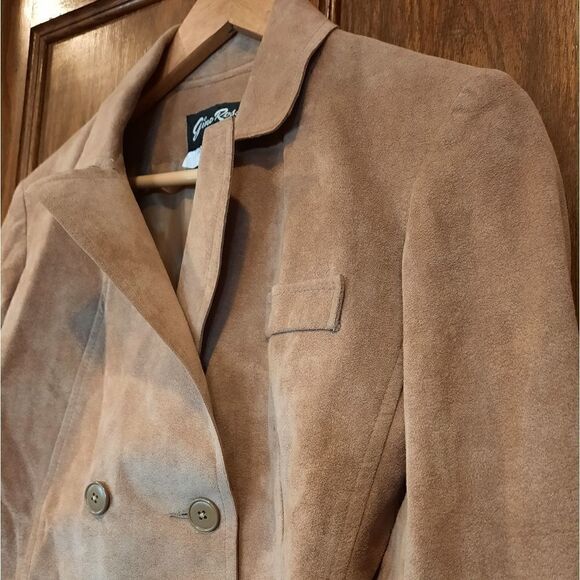 RARE Wilson Ultra Suede Vintage Gino Rossi Double Breasted Jacket/Peacoat - Picture 3 of 11